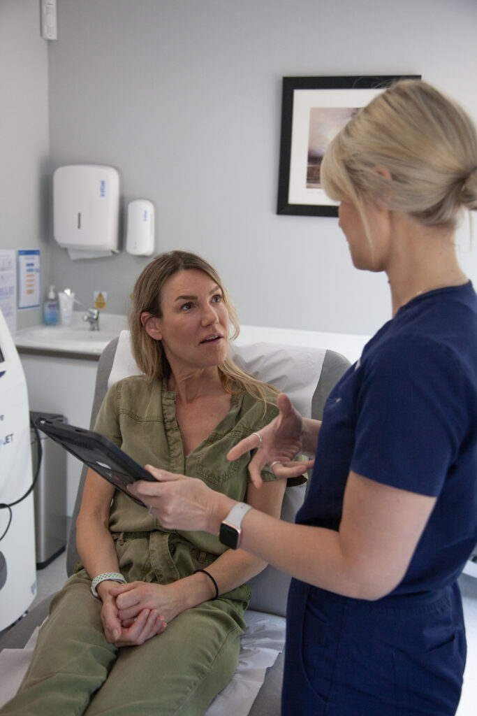 Therapist consultation with a patient